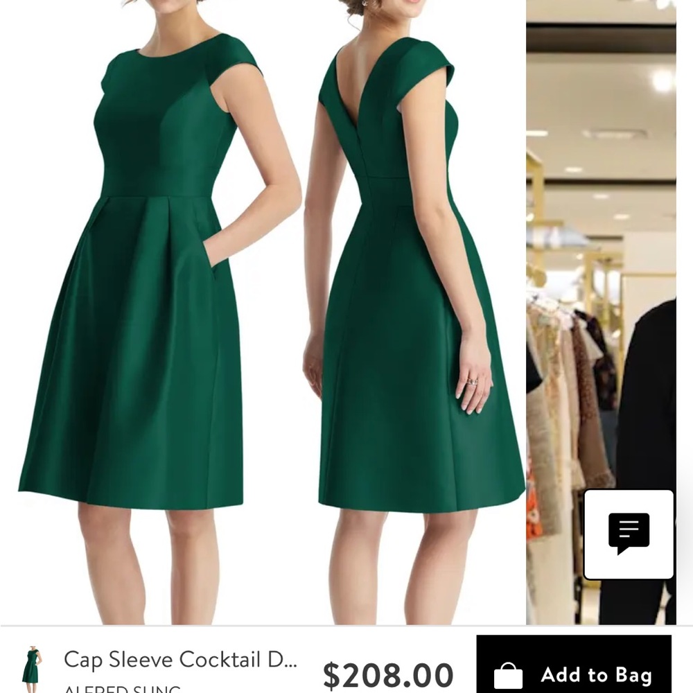 Alfred Sung Green Fit and Flare Cocktail Dress | NWT | Size 12